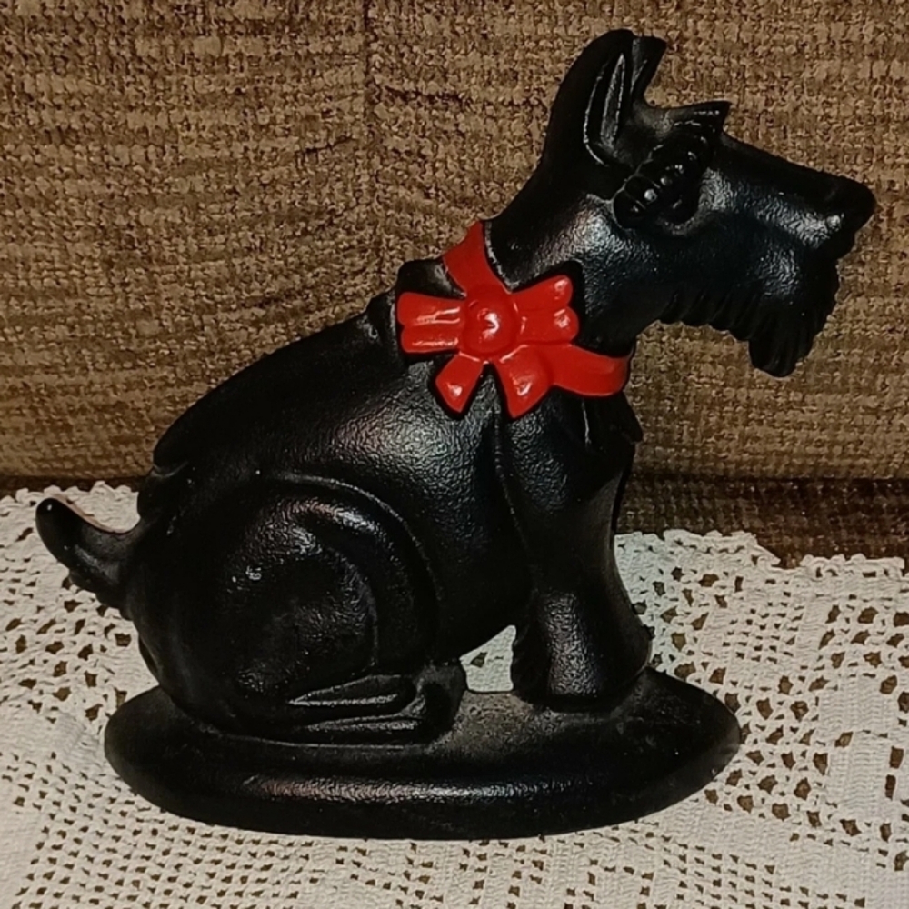 Vintage Cast Iron Door Stop Scottish Terrier 7"